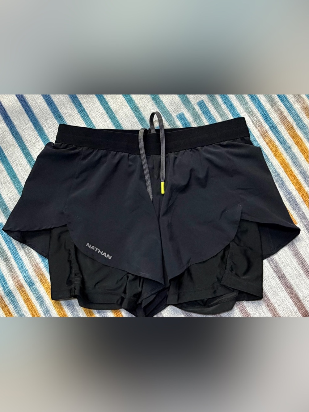 Nathan black athletic shorts S